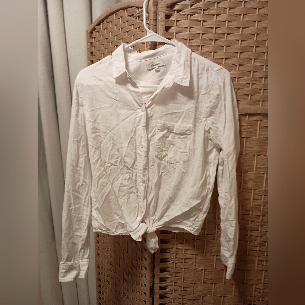 Madewell Linen Tie Crop Button Down Shirt + additional 2 Madewell Tees